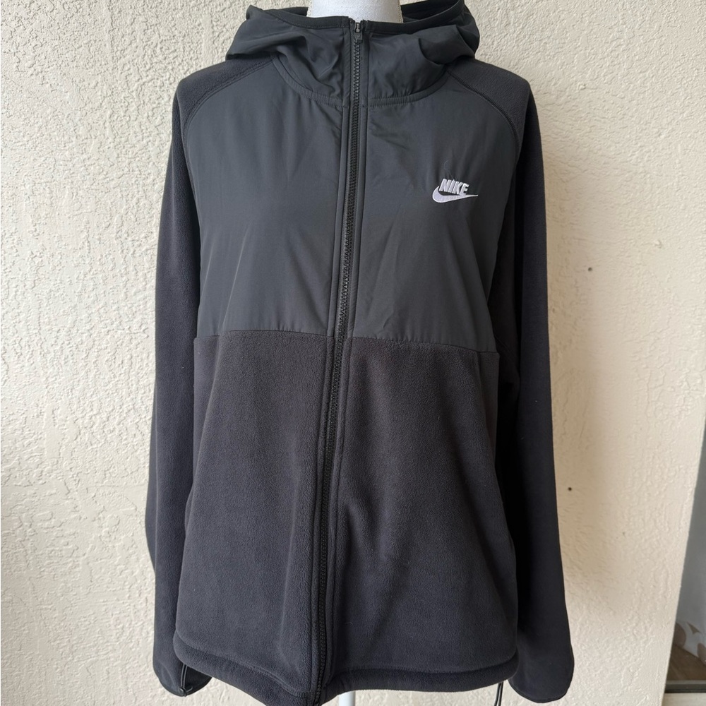 Nike Sportswear Full-Zip Hooded Fleece Jacket Black Large Standard Fit Men